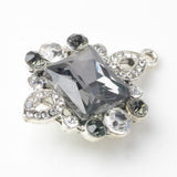 Maxbell 5 Pieces Vintage Alloy Rhinestone Crystal Flower Buttons Embellishments #4