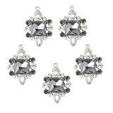 Maxbell 5 Pieces Vintage Alloy Rhinestone Crystal Flower Buttons Embellishments #4
