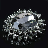 Maxbell 5 Pieces Vintage Alloy Rhinestone Crystal Flower Buttons Embellishments #5