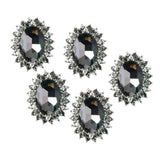 Maxbell 5 Pieces Vintage Alloy Rhinestone Crystal Flower Buttons Embellishments #5