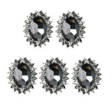 Maxbell 5 Pieces Vintage Alloy Rhinestone Crystal Flower Buttons Embellishments #5