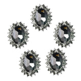 Maxbell 5 Pieces Vintage Alloy Rhinestone Crystal Flower Buttons Embellishments #5