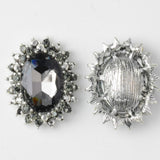 Maxbell 5 Pieces Vintage Alloy Rhinestone Crystal Flower Buttons Embellishments #5