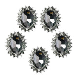 Maxbell 5 Pieces Vintage Alloy Rhinestone Crystal Flower Buttons Embellishments #5