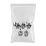 Maxbell 5 Pieces Vintage Alloy Rhinestone Crystal Flower Buttons Embellishments #5