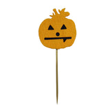 Maxbell 5 Pieces Felt Pumpkin Shape Cake Toppers Cake Picks for Halloween Party #1