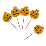 Maxbell 5 Pieces Felt Pumpkin Shape Cake Toppers Cake Picks for Halloween Party #1