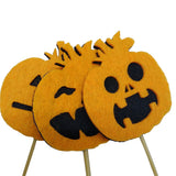 Maxbell 5 Pieces Felt Pumpkin Shape Cake Toppers Cake Picks for Halloween Party #2