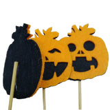 Maxbell 5 Pieces Felt Pumpkin Shape Cake Toppers Cake Picks for Halloween Party #2