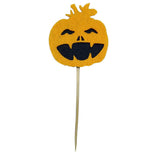 Maxbell 5 Pieces Felt Pumpkin Shape Cake Toppers Cake Picks for Halloween Party #3