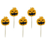 Maxbell 5 Pieces Felt Pumpkin Shape Cake Toppers Cake Picks for Halloween Party #3