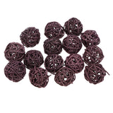 Maxbell 15Pieces Multicolor Wicker Rattan Ball Wedding Christmas Party Decor  Coffee