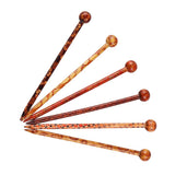 Max 6pcs Wooden Hair Pin Women's Chinese Hair Stick Pin Wood Flower Pattern Girl