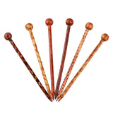 Max 6pcs Wooden Hair Pin Women's Chinese Hair Stick Pin Wood Flower Pattern Girl