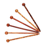 Max 6pcs Wooden Hair Pin Women's Chinese Hair Stick Pin Wood Flower Pattern Girl