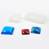 Maxbell 2 Pieces Square Heart Silicone Domed Cabochon Mould for Resin Jewelry Making