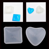 Maxbell 2 Pieces Square Heart Silicone Domed Cabochon Mould for Resin Jewelry Making