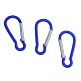 Maxbell 20 Piece D Shape Sports Hiking Carabiner Buckle Snap Spring Clip Hook Blue