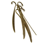 Maxbell 6 Pieces Bronze Vintage Pattern Alloy Bookmarks With Hole For Jewelry Making