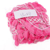 Maxbell 3 Yards 32mm Pom Pom Ball Fringe Ribbon Trim for Sewing Decoration Rose red
