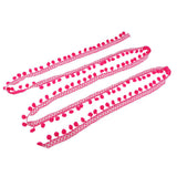 Maxbell 3 Yards 32mm Pom Pom Ball Fringe Ribbon Trim for Sewing Decoration Rose red
