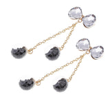 Maxbell 2 Pieces Tassel Bowknot Pendant Rhinestone Buttons Crystal Embellishment
