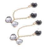 Maxbell 2 Pieces Tassel Bowknot Pendant Rhinestone Buttons Crystal Embellishment