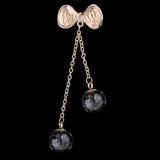 Maxbell 2 Pieces Tassel Bowknot Pendant Rhinestone Buttons Crystal Embellishment