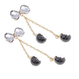 Maxbell 2 Pieces Tassel Bowknot Pendant Rhinestone Buttons Crystal Embellishment