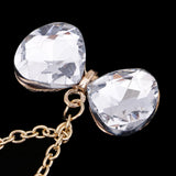 Maxbell 2 Pieces Tassel Bowknot Pendant Rhinestone Buttons Crystal Embellishment