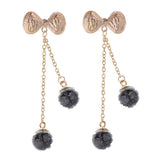 Maxbell 2 Pieces Tassel Bowknot Pendant Rhinestone Buttons Crystal Embellishment