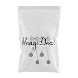 Maxbell 2 Pieces Tassel Bowknot Pendant Rhinestone Buttons Crystal Embellishment
