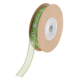 Maxbell 10mm Snowflake Christmas Trim Satin Ribbon Christmas Decor Green