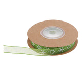 Maxbell 10mm Snowflake Christmas Trim Satin Ribbon Christmas Decor Green