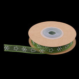 Maxbell 10mm Snowflake Christmas Trim Satin Ribbon Christmas Decor Green