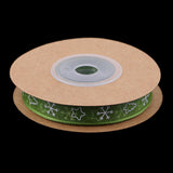 Maxbell 10mm Snowflake Christmas Trim Satin Ribbon Christmas Decor Green