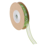 Maxbell 10mm Snowflake Christmas Trim Satin Ribbon Christmas Decor Green
