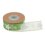 Maxbell 10 Meters 25mm Satin Sheer Ribbon Multi-Purposes Christmas Ribbon green