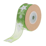 Maxbell 10 Meters 25mm Satin Sheer Ribbon Multi-Purposes Christmas Ribbon green