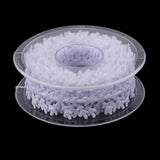 Maxbell 10 Meters Polyester Snowflake Ribbon Trim for Christmas Gift Wrapping White