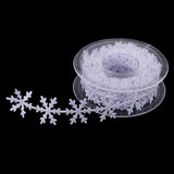 Maxbell 10 Meters Polyester Snowflake Ribbon Trim for Christmas Gift Wrapping White