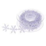 Maxbell 10 Meters Polyester Snowflake Ribbon Trim for Christmas Gift Wrapping White