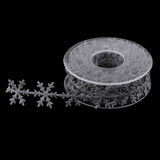 Maxbell 10 Meters Polyester Snowflake Ribbon Trim for Christmas Gift Wrapping Grey