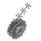 Maxbell 10 Meters Polyester Snowflake Ribbon Trim for Christmas Gift Wrapping Grey