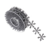 Maxbell 10 Meters Polyester Snowflake Ribbon Trim for Christmas Gift Wrapping Grey