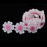 Maxbell 0.55 Yard Embroidery Flower Decorative Ribbon Trims DIY Sewing Craft 6 # Rose Red Heart