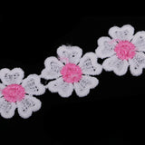Maxbell 0.55 Yard Embroidery Flower Decorative Ribbon Trims DIY Sewing Craft 6 # Rose Red Heart