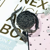 Maxbell 1 Yard Pearl Beaded Galloon Ribbon Lace Trim Embellishment Black and grey