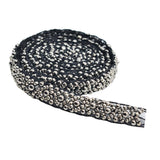 Maxbell 1 Yard Pearl Beaded Galloon Ribbon Lace Trim Embellishment Black and grey