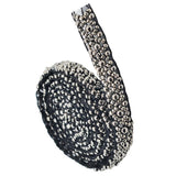 Maxbell 1 Yard Pearl Beaded Galloon Ribbon Lace Trim Embellishment Black and grey